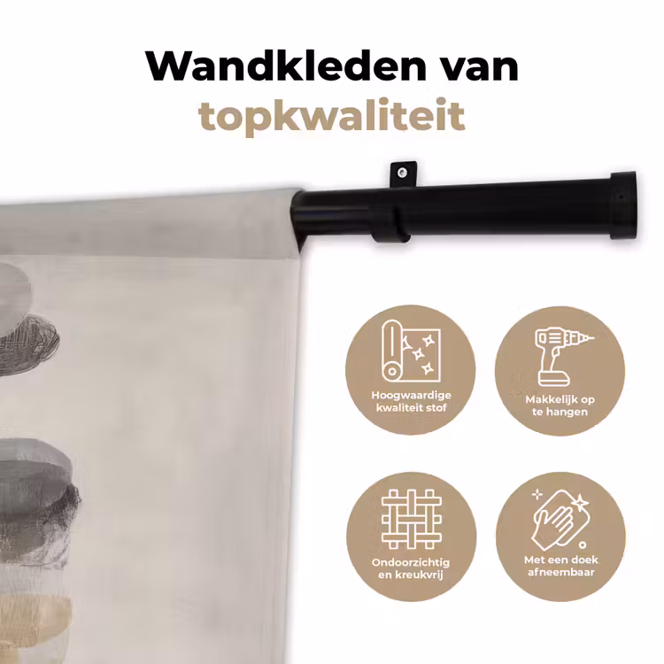 Wandkleed - Ovaal - Kleurvlakken - Penseelstreken — 3