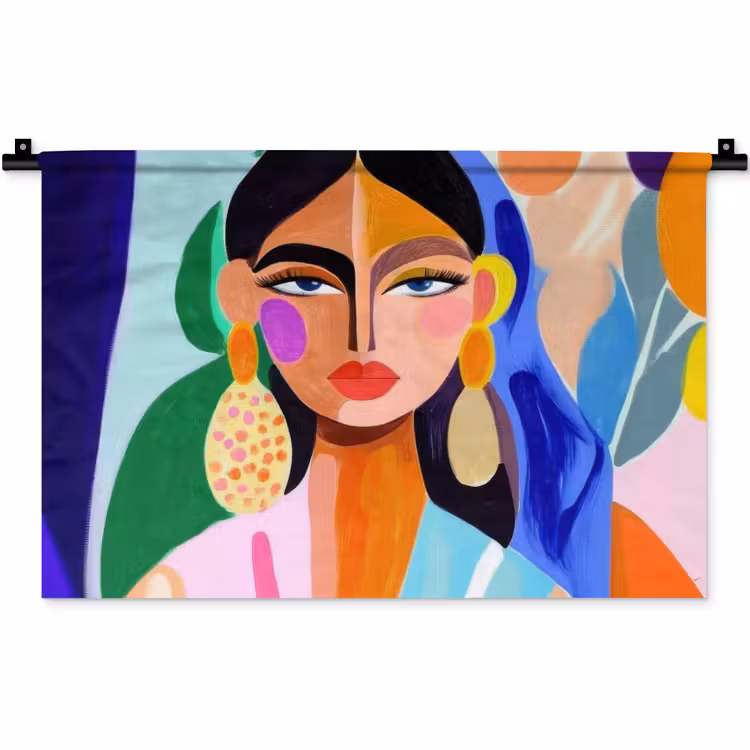 Wandkleed - Portret - Vrouw - Modern — 1