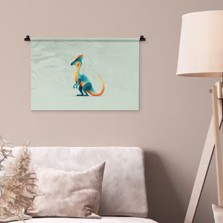 Wandkleed - Staart - Dino - Minimalistisch - Blauw — 2