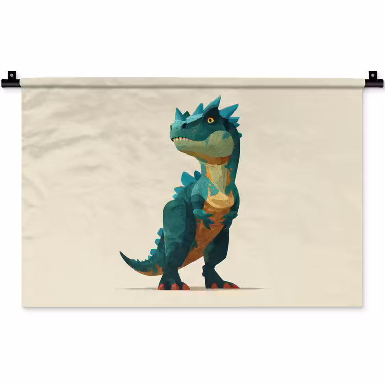 Wandkleed - Stekels - Dino - Blauw - Gespierd — 1