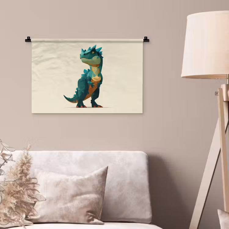 Wandkleed - Stekels - Dino - Blauw - Gespierd — 2
