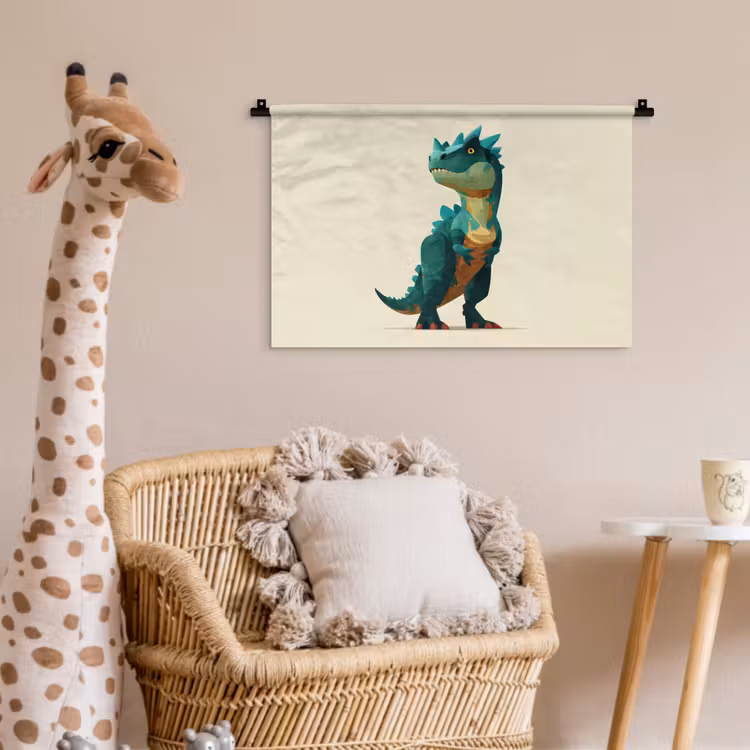 Wandkleed - Stekels - Dino - Blauw - Gespierd — 5