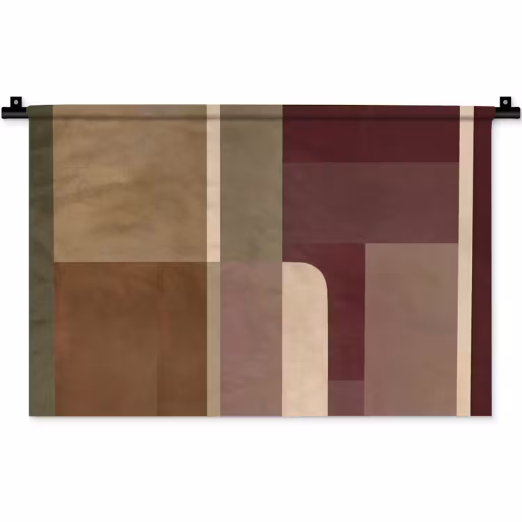 Wandkleed - Vlakken - Abstract - Bordeaux - Lijnen — 1