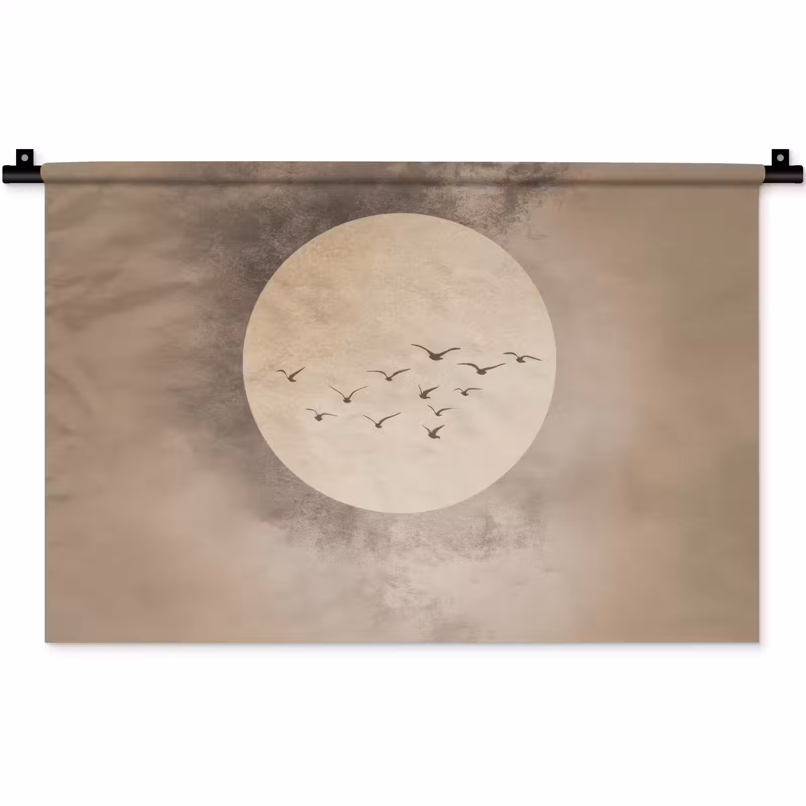 Wandkleed - Vogel - Beige - Japandi — 1