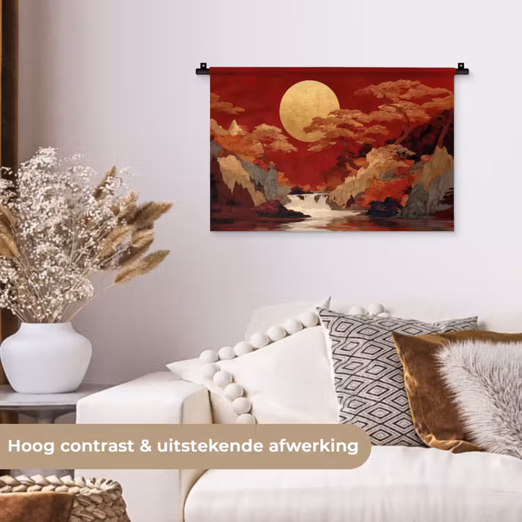 Wandkleed - Volle maan - Landschap - Waterval — 4