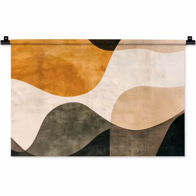 Wandkleed - Vormen - Okergeel - Abstract — 1