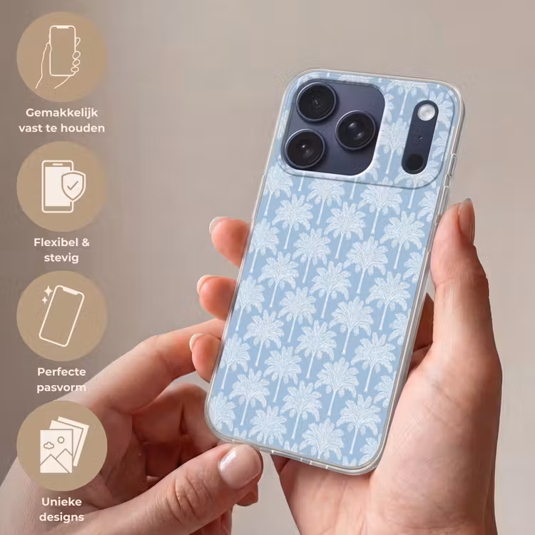 Telefoonhoesje - Palmboom - Modern - Blauw — 4