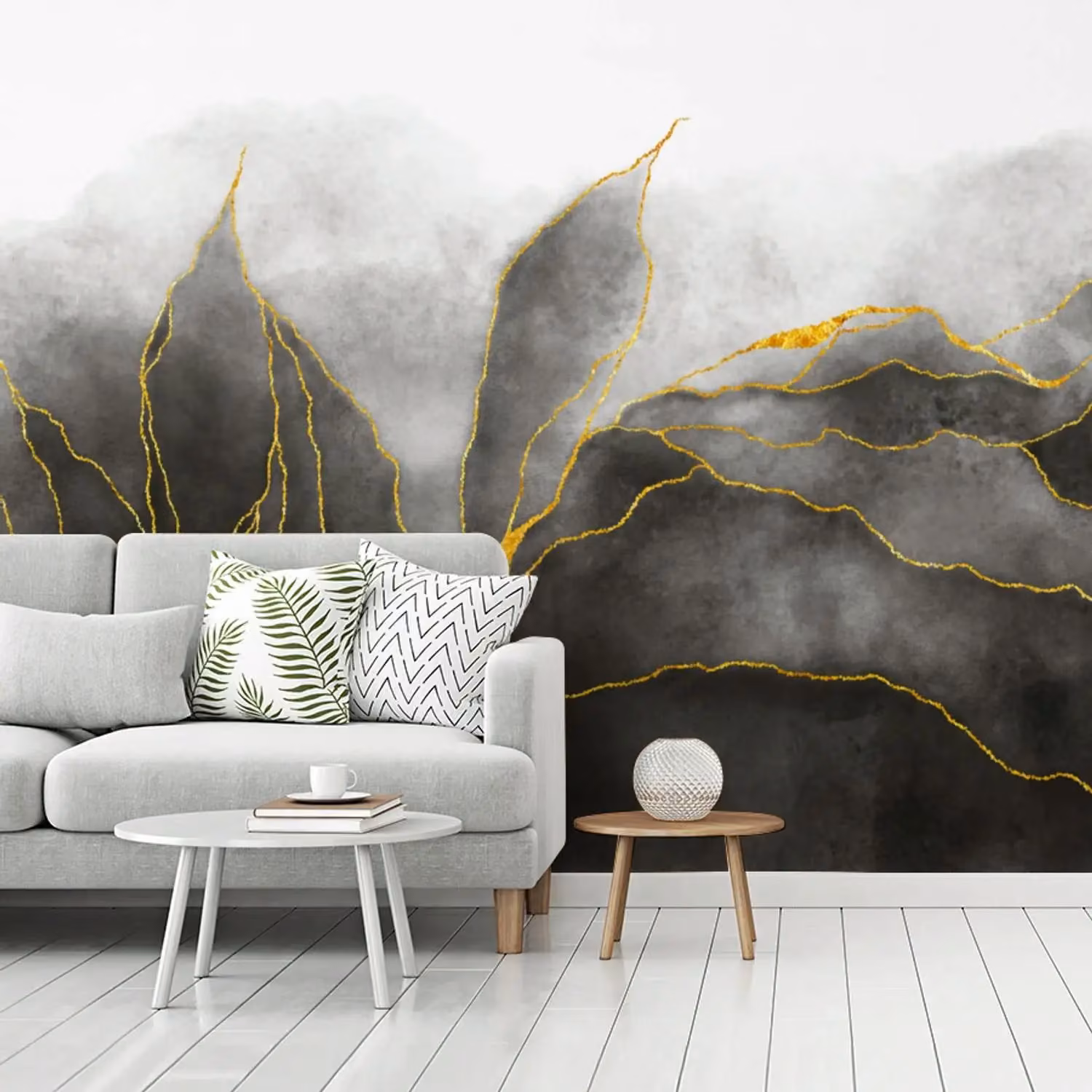 Behang - Marmer - Zwart - Goud - Luxe - Marmerlook