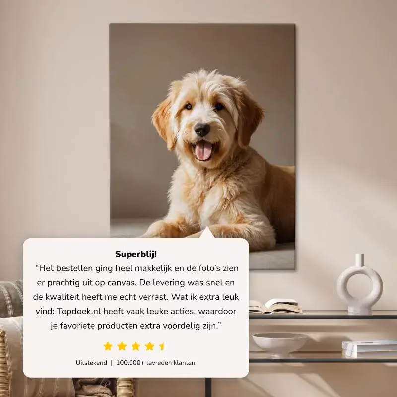 Sfeerbeeld foto op canvas met review