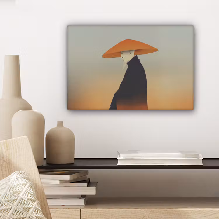 Canvas schilderij - Minimalistisch - Silhouet - Oranje — 5