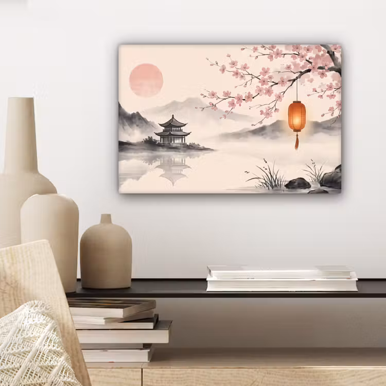Canvas schilderij - Zon - Japans - Traditioneel — 5