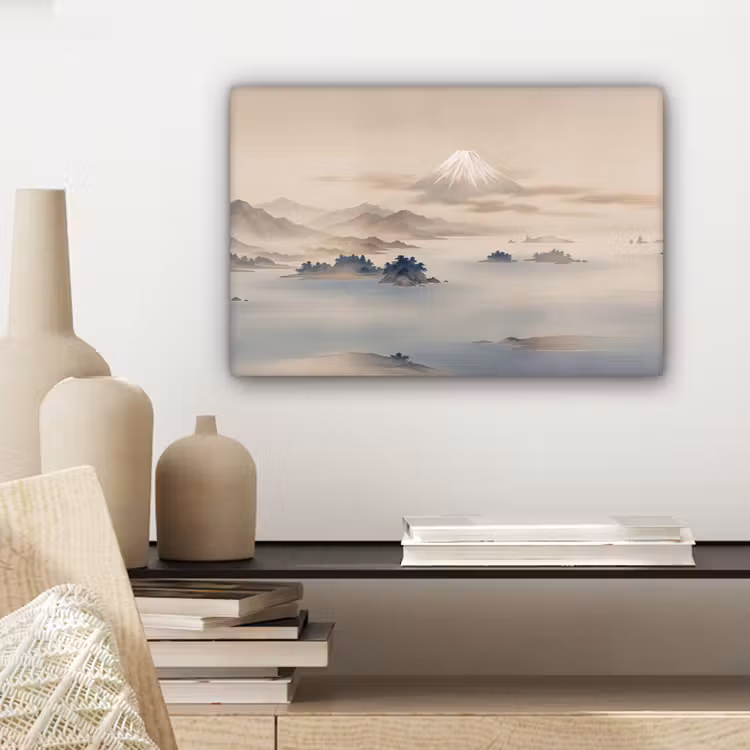 Canvas schilderij - Japans - Landschap - Beige — 5