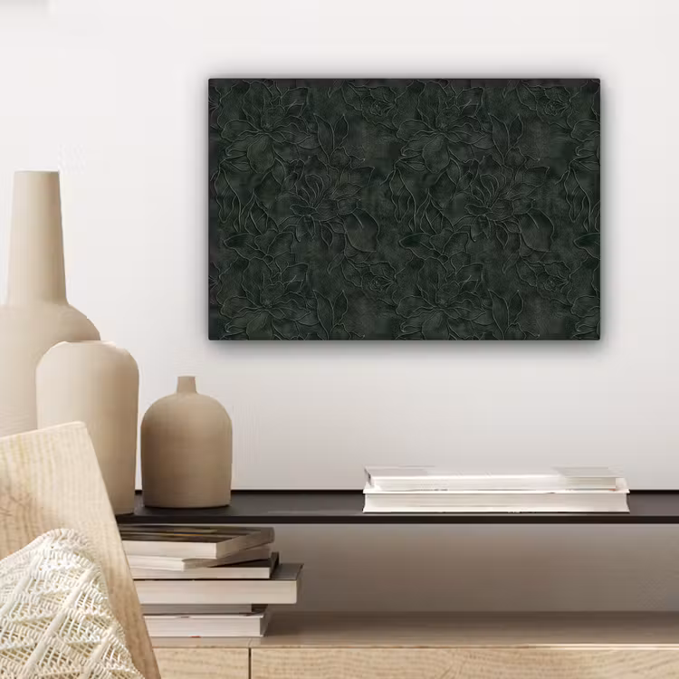 Canvas schilderij - Bloemen - Lijnen - Groen — 5