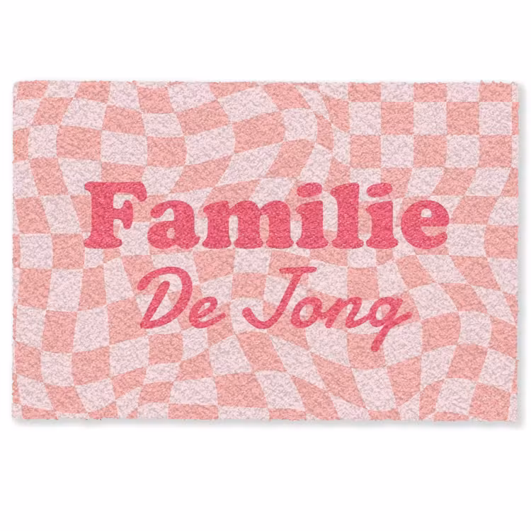 Gepersonaliseerde deurmat Familie - Roze — 1
