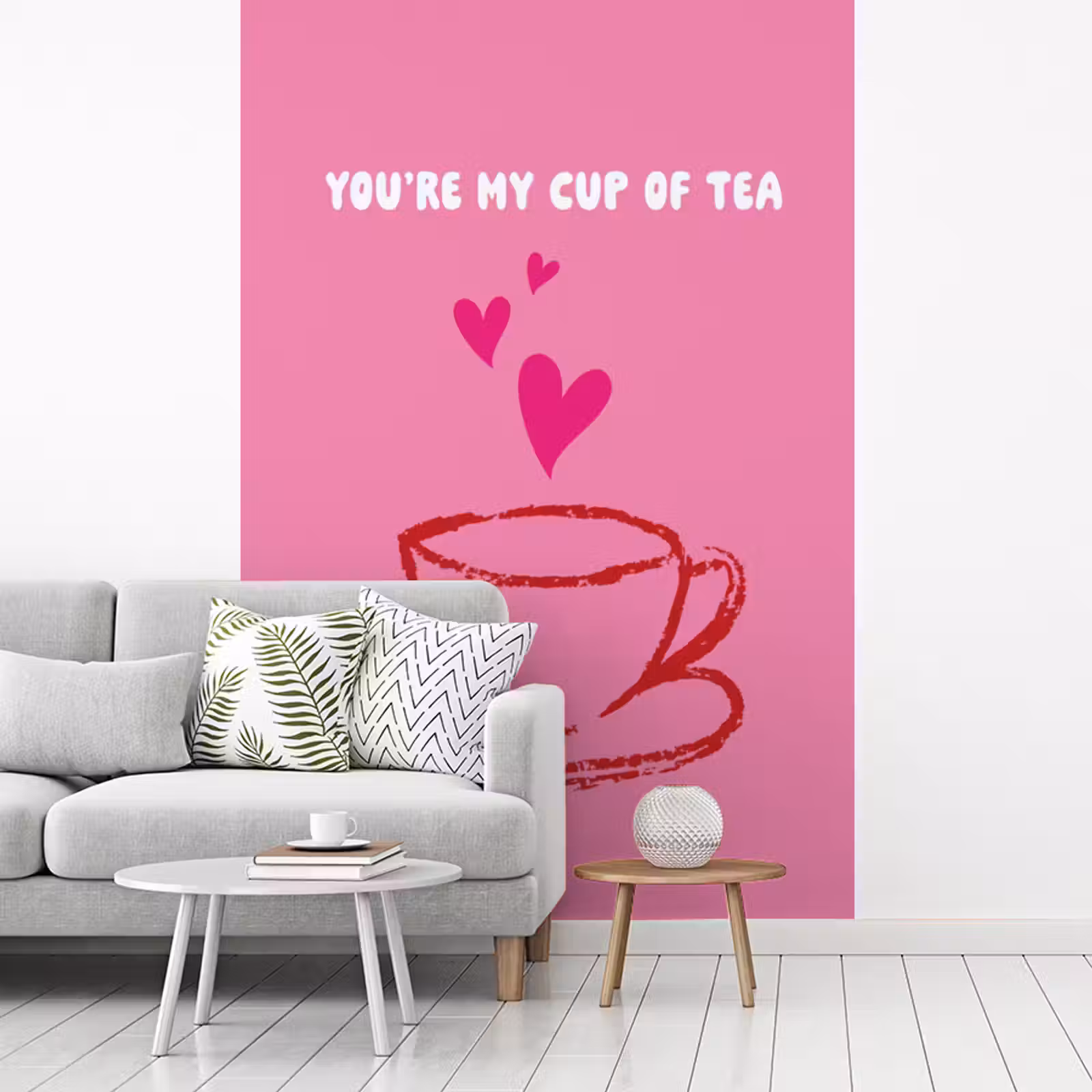 Behang - Thee - Roze - Valentijn - Tekst — 1