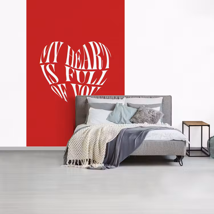 Behang - Rood - Hart- Tekst - Valentijn — 2