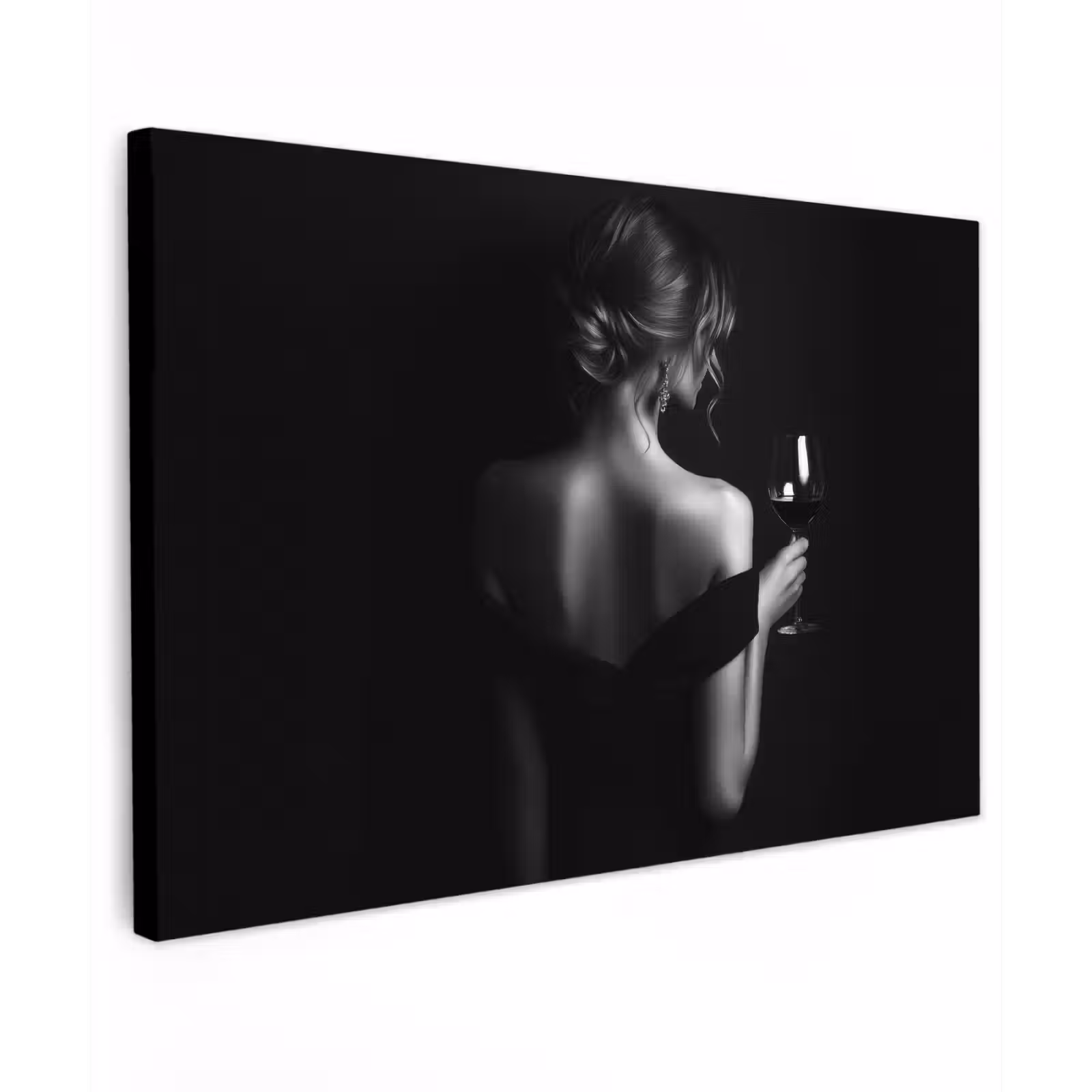 Canvas schilderij - Vrouw - Wijn - Jurk — 1