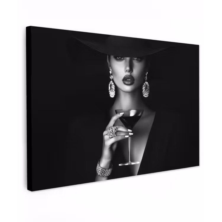 Canvas schilderij - Vrouw - Cocktail - Chic — 1