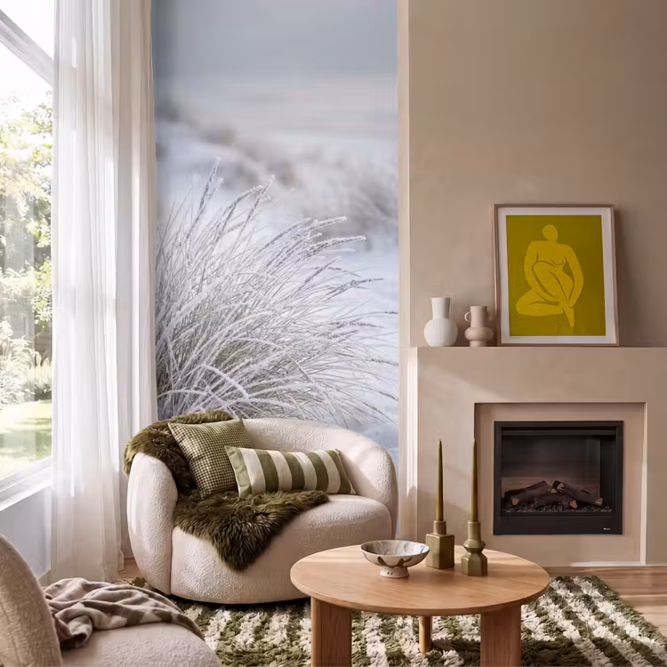 Behang - Duinen - Sneeuw - Strand - Winter - Serene — 1