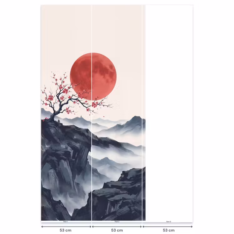 Behang - Kersenbloesem - Oosters - Rood — 6