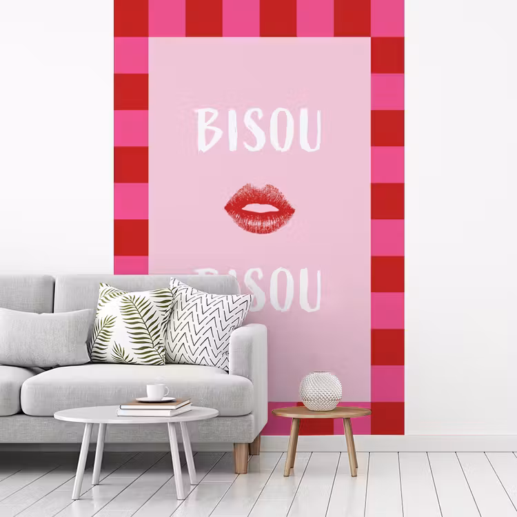 Behang - Kiss - Roze - Frans - Valentijn — 1