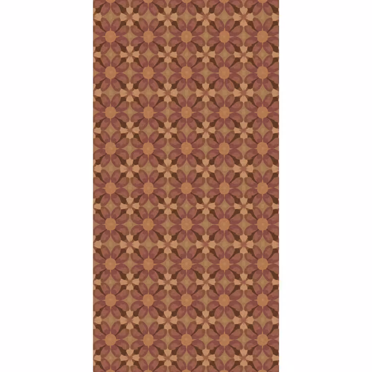 Behang - Retro - Bloemen - Bruin — 2