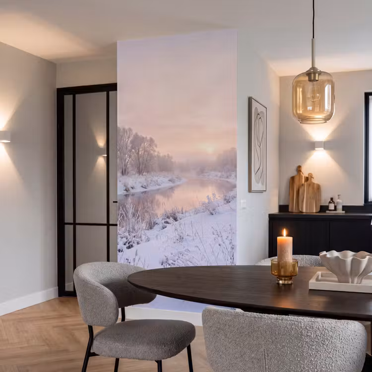Behang - Rivier - Winter - Landschap - Sneeuw - Zonsopgang — 5