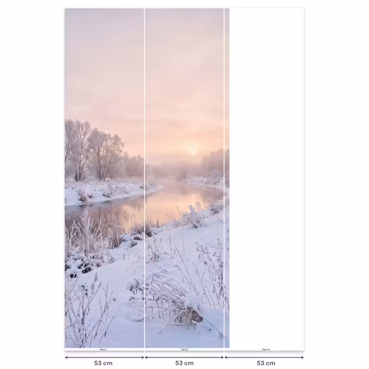 Behang - Rivier - Winter - Landschap - Sneeuw - Zonsopgang — 6