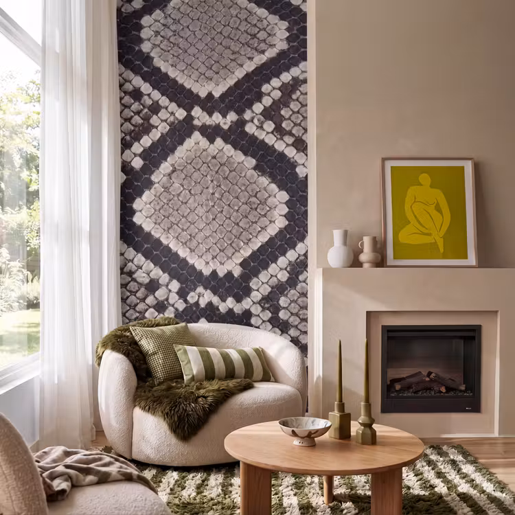 Behang - Slangenleer - Patroon - Beige — 1