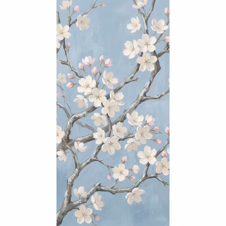 Behang - Takken - Kersenbloesem - Blauw — 2