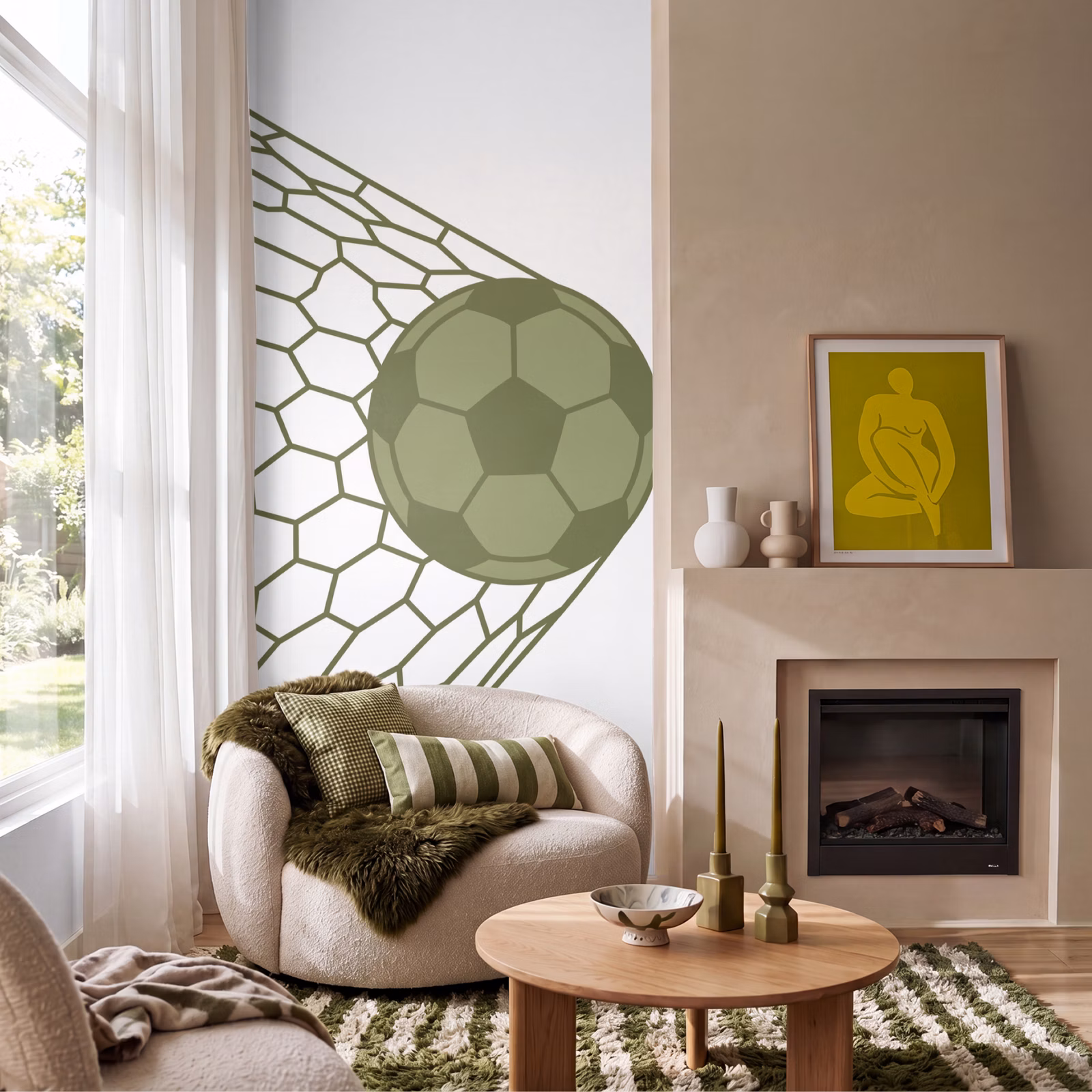 Behang - Voetbal - Goal - Sport - Groen — 1