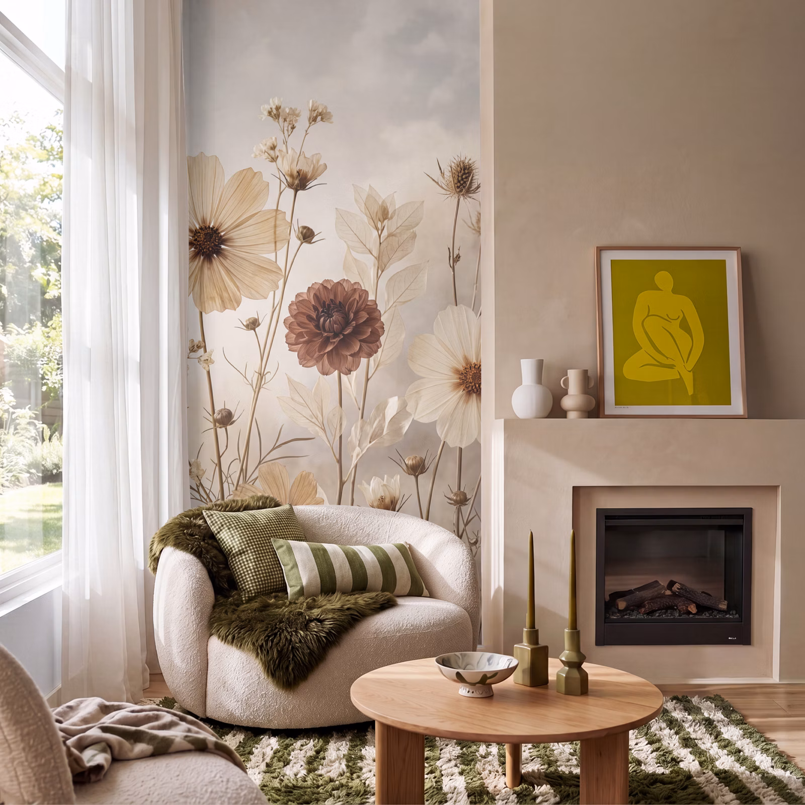 Behang - Wilde bloemen - Botanisch - Vintage - Natuur - Rustiek — 1