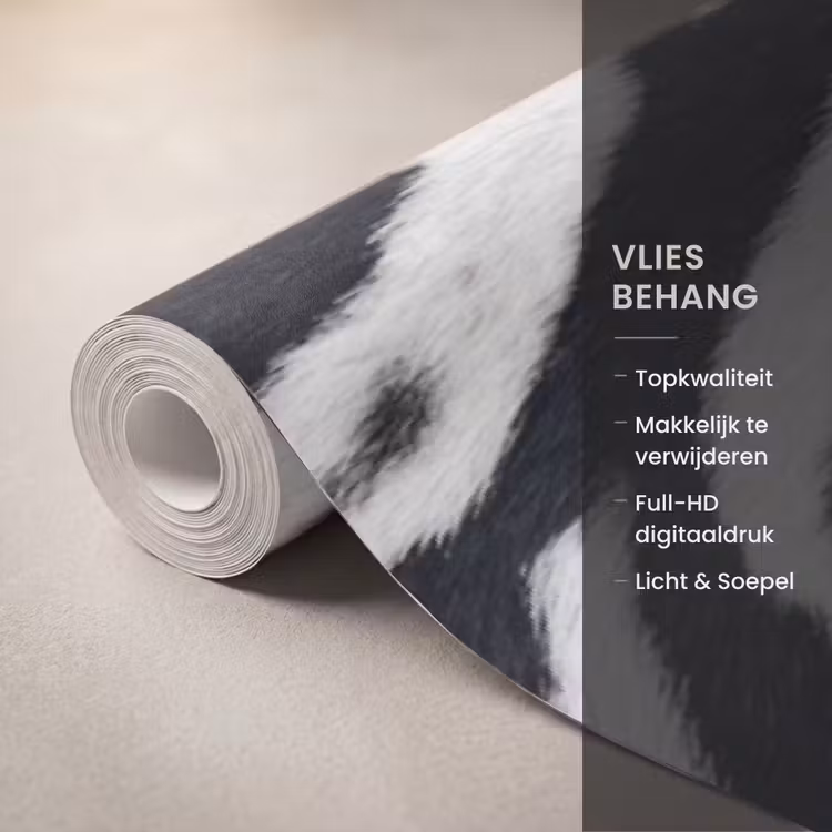 Behang - Zebra - Vacht - Klassiek - Zwart - Wit — 3