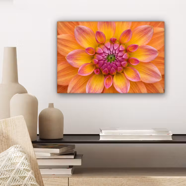 Canvas schilderij - Dahlia - Bloem - Oranje — 5