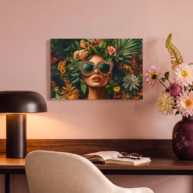 Canvas schilderij - Vrouw - Panterprint - Jungle - Natuur - Luxe — 4