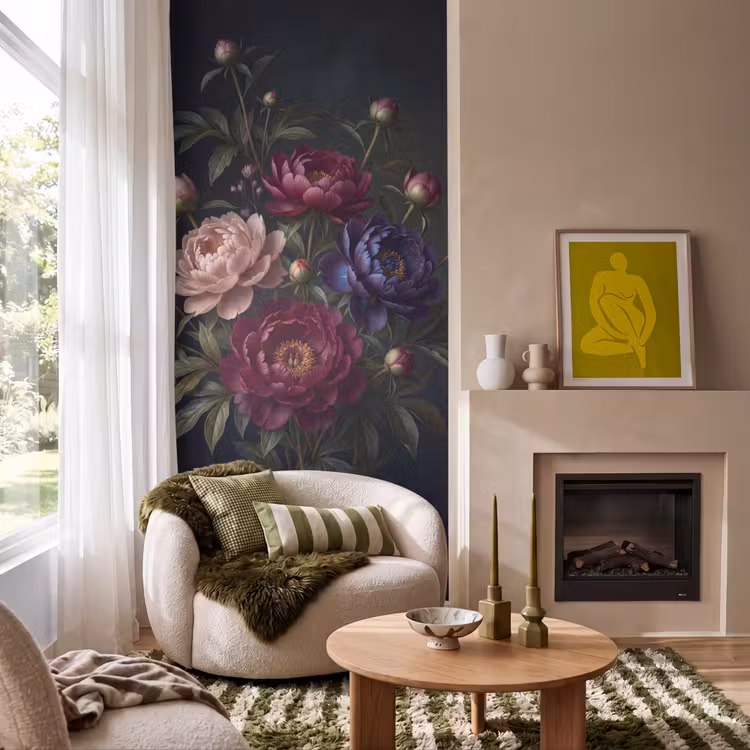 Behang - Bloemen - Boeket - Natuur - Modern - Donker — 1