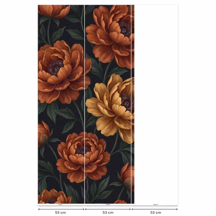 Behang - Bloemen - Bladeren - Natuur - Modern - Oranje — 6