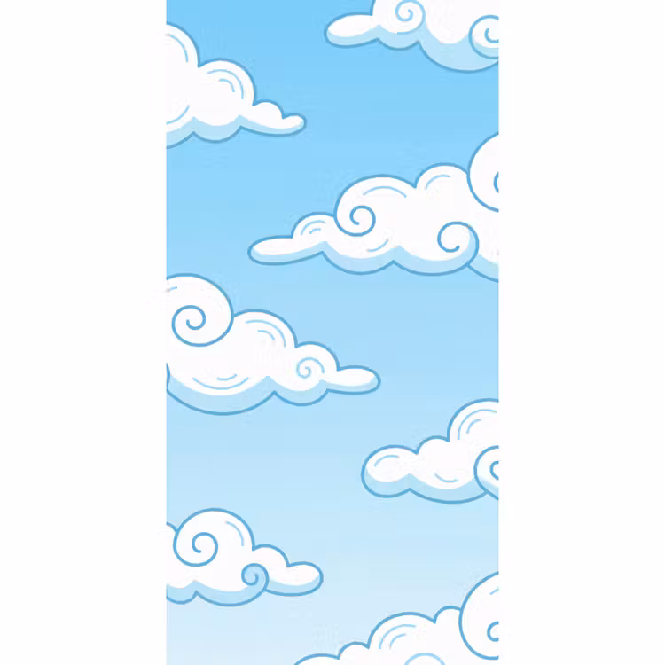 Behang - Wolk - Lucht - Cartoon - Blauw - Wit — 2
