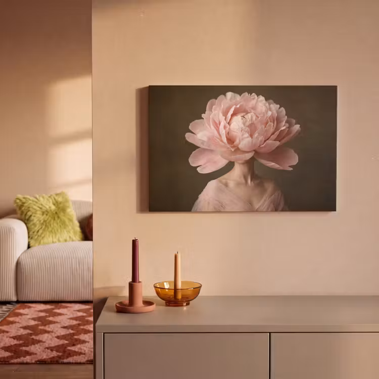 Canvas schilderij - Gezicht - Roos - Roze — 2
