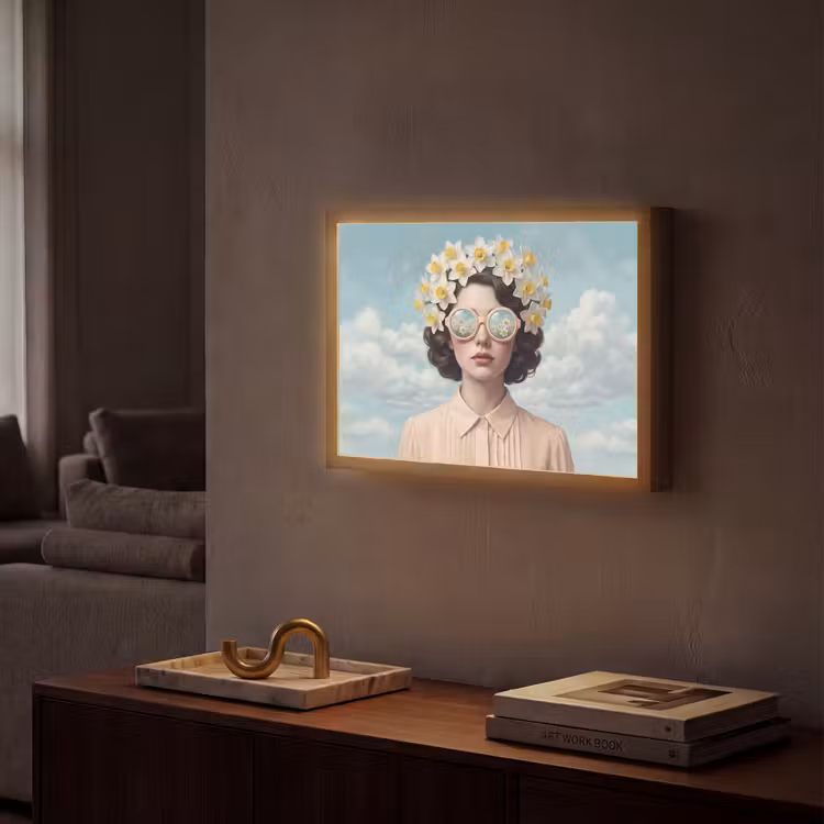 Lightbox - Wandlamp - Vrouw - Narcissen - Geel — 2