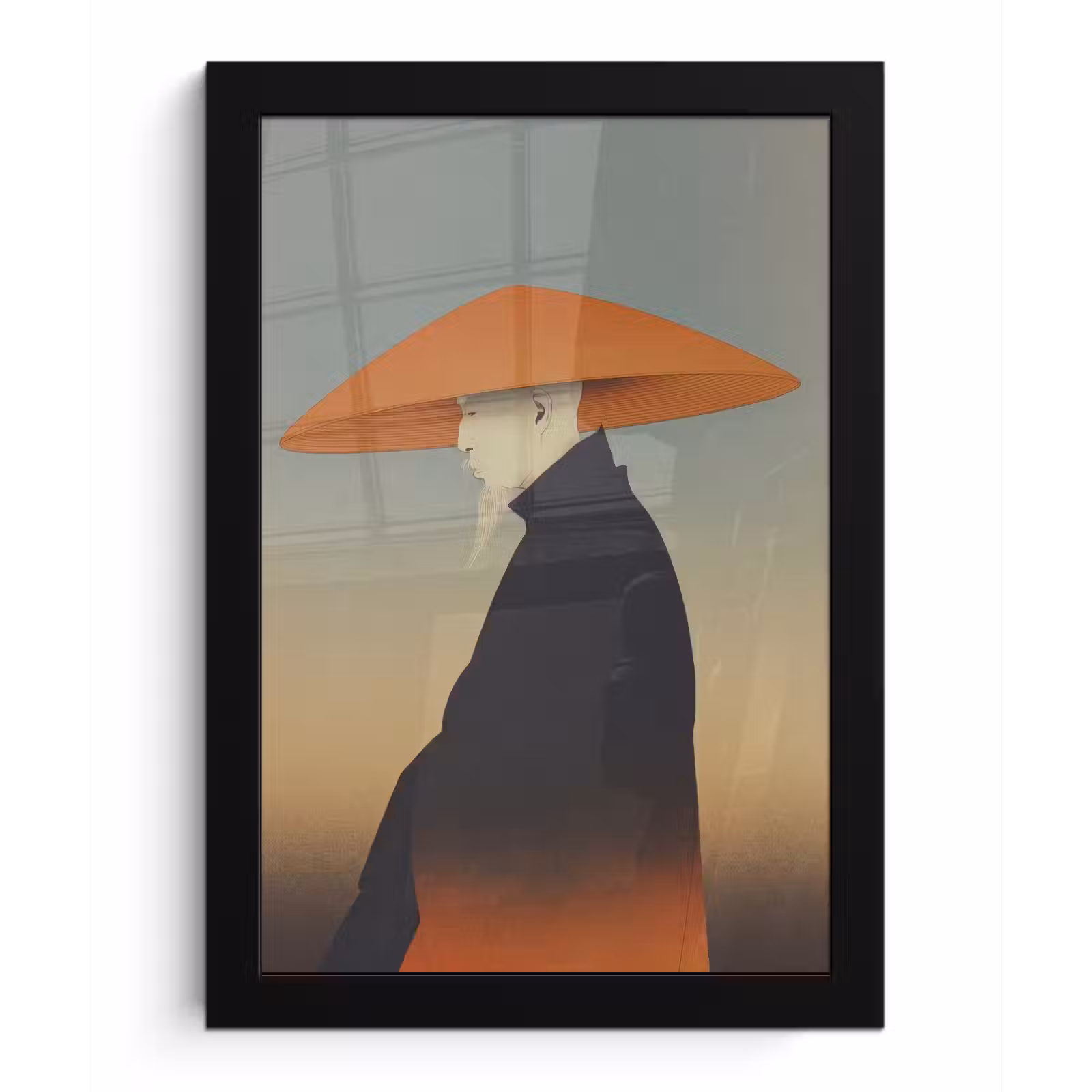 Poster met lijst - Minimalistisch - Silhouet - Oranje — 1
