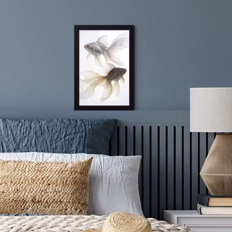 Poster met lijst - Goudvissen - Modern - Wit — 4