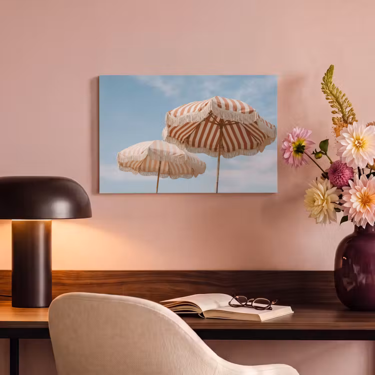 Canvas schilderij - Parasol - Lucht - Rood — 4