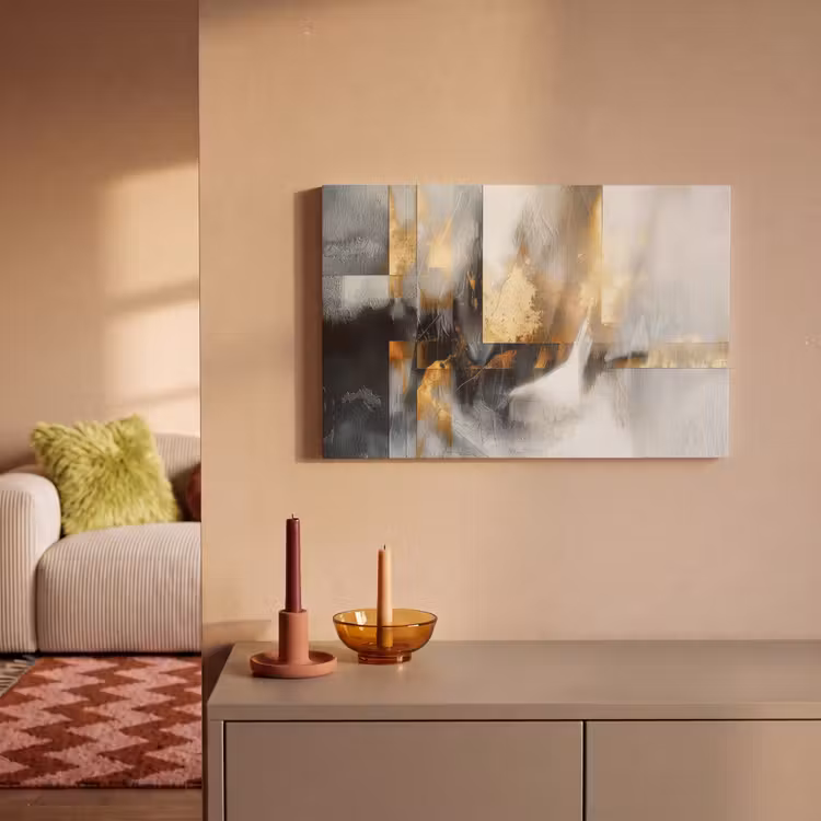 Canvas schilderij - Kunst - Goud - Zilver - Abstract — 2
