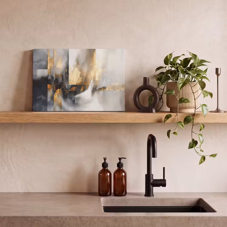 Canvas schilderij - Kunst - Goud - Zilver - Abstract — 3