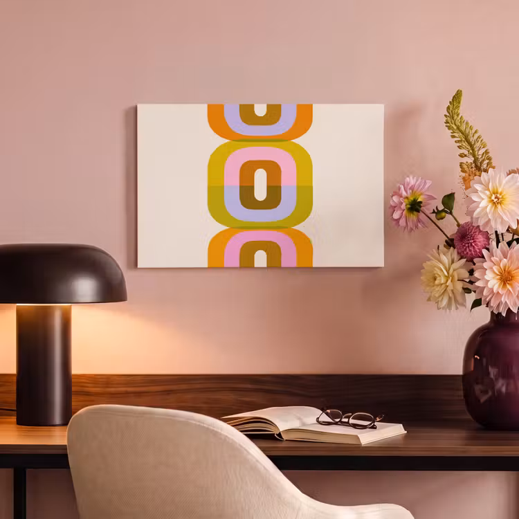 Canvas schilderij - Stapel - Vormen - Geblokt - Oranje — 4