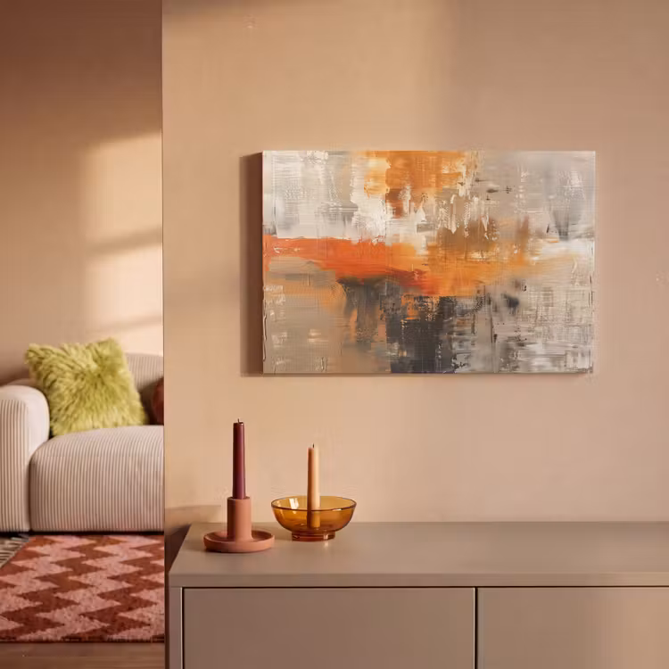 Canvas schilderij - Moderne kunst - Abstract - Goud - Grijs — 2