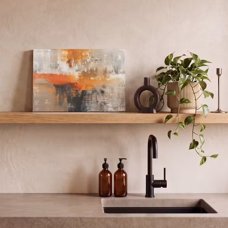 Canvas schilderij - Moderne kunst - Abstract - Goud - Grijs — 3
