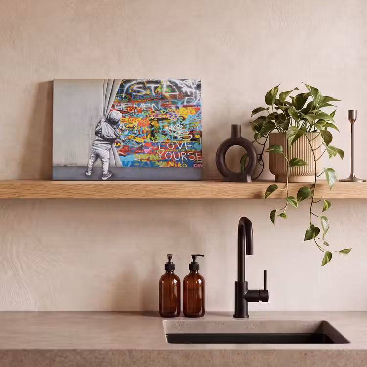 Canvas schilderij - Graffiti - Illusie - Jongen - Street art — 3