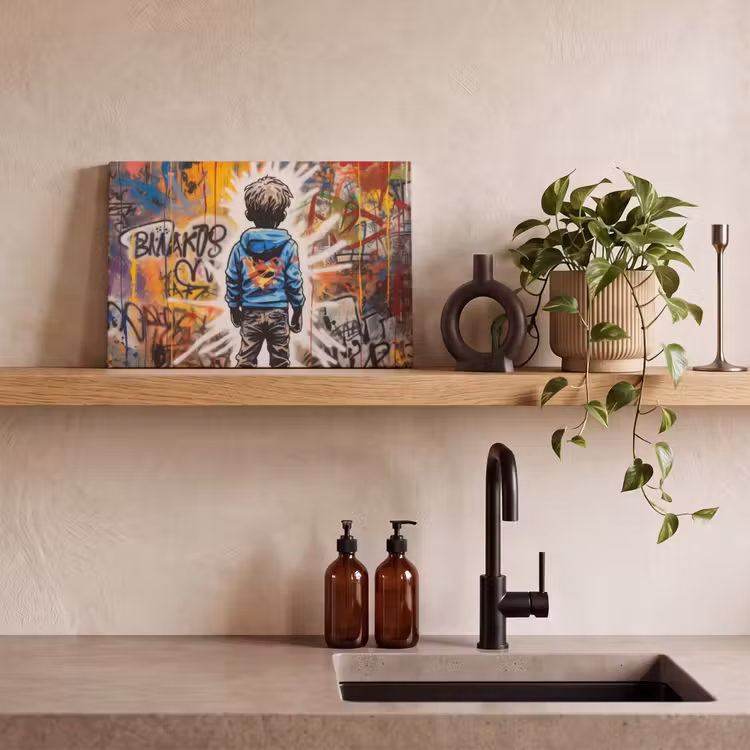 Canvas schilderij - Graffiti - Jongen - Kleuren - Kunst - Street Art — 3